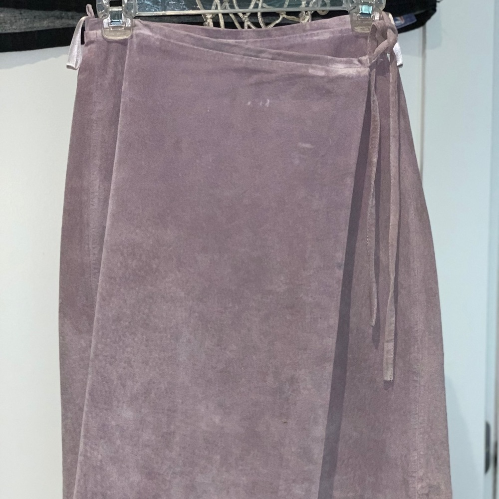 Bisou Bisou Lavender Suede Wrap Skirt